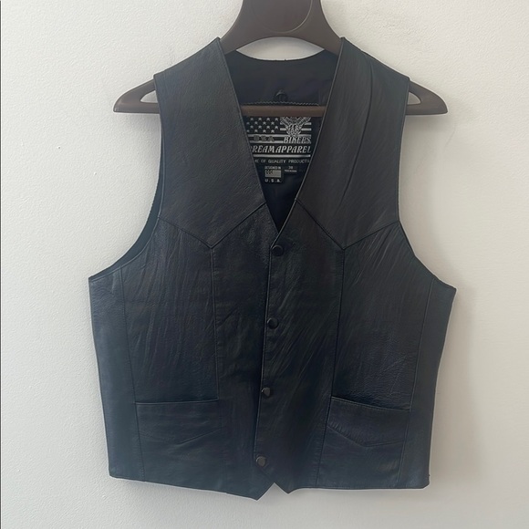 Dream Apparel Black Leather Vest - Picture 1 of 7